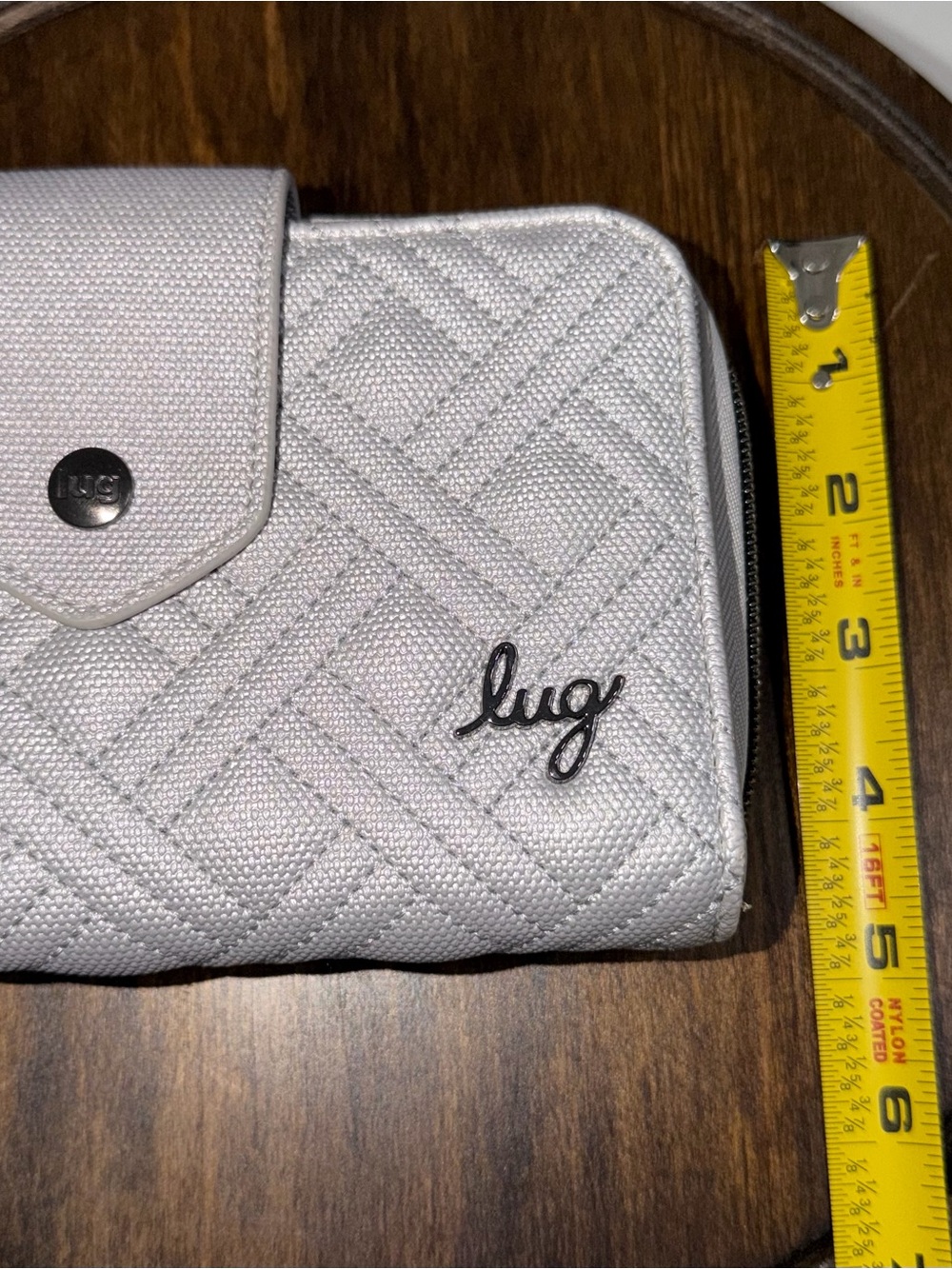 Lug Luxe VL Foxtrot Wallet Wristlet Metallic Silver RFID Snap Zip Organizer - Picture 3 of 13